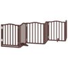 vidaXL Puerta para perros plegable 6 paneles &aacute;lamo marr&oacute;n roble 300 cm