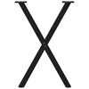vidaXL Patas para mesa de comedor en forma de X (2 unidades), color negro, 50 x (72-73) cm, acero