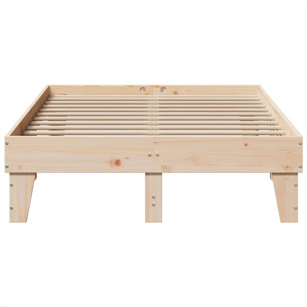 vidaXL Estructura de cama sin colch&oacute;n madera de pino maciza 120x200 cm