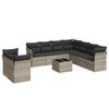 vidaXL Set sof&aacute;s jard&iacute;n 10 pzas con cojines rat&aacute;n sint&eacute;tico gris claro