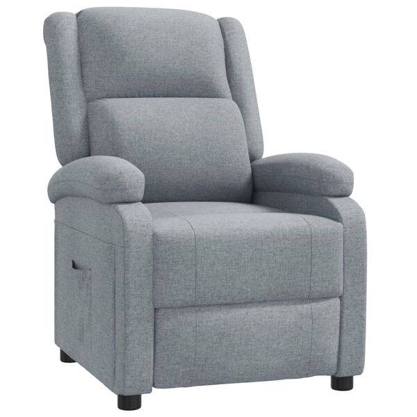 vidaXL Sill&oacute;n reclinable de tela gris claro