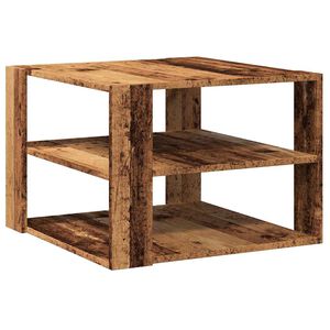 vidaXL Set mesas de centro madera ingenier&iacute;a envejecida 58x58x40 cm