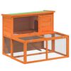 vidaXL Conejera de madera maciza de pino marr&oacute;n 102x90x84,5 cm