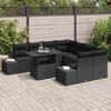 vidaXL Conjunto de sof&aacute; de jard&iacute;n 9 pcs Negro rat&aacute;n sint&eacute;tico