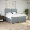 vidaXL Cama box spring con colch&oacute;n tela gris claro 200x200 cm
