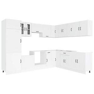 vidaXL Mueble de cocina Kalmar blanco 14 piezas madera contrachapada