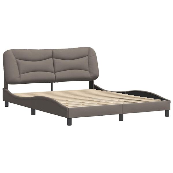 vidaXL Estructura de cama sin colch&oacute;n Hvar tela gris taupe 160x200 cm