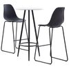 vidaXL Juego de mesa alta y taburetes 3 piezas pl&aacute;stico negro