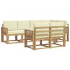 vidaXL Conjunto de sof&aacute;s de exterior 7 uds. Blanco y Crema Poli&eacute;ster