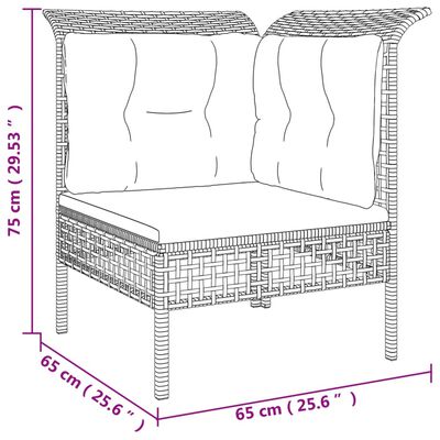 vidaXL Set de muebles de jardín 8 pzas y cojines ratán sintético gris