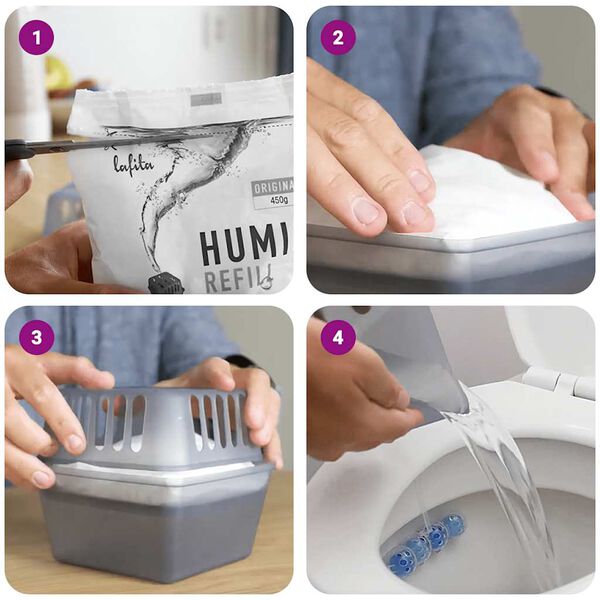 vidaXL Absorbedores de humedad con bolsas de recambio 4 unidades 900 g