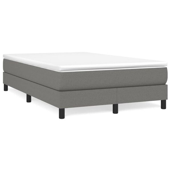 vidaXL Cama box spring con colchón tela gris oscuro 120x190 cm