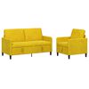 vidaXL Juego de Sof&aacute;s con Almacenamiento 2 uds. Amarillo Poli&eacute;ster