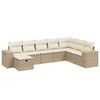 vidaXL Juego de sof&aacute;s de jard&iacute;n con cojines beige 8 pzas rat&aacute;n PE