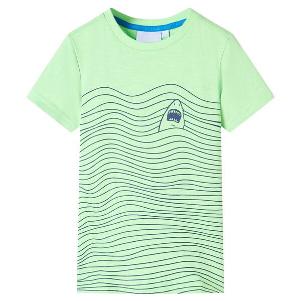 Camiseta infantil verde ne&oacute;n 128