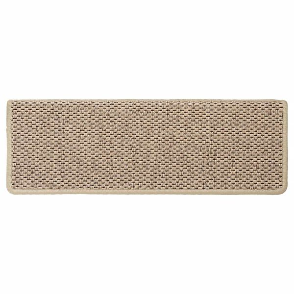 vidaXL Alfombrilla autoadhesiva escalera sisal 15 uds arena 65x21x4 cm