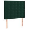 vidaXL Cama box spring colch&oacute;n y LED terciopelo verde oscuro 90x200 cm
