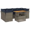 vidaXL Set de sof&aacute;s de jard&iacute;n 7 pzas con cojines rat&aacute;n sint&eacute;tico gris