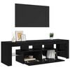 vidaXL Mueble de TV con luces LED roble negro 140x36,5x40 cm