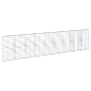 vidaXL Cesta de gaviones con cubierta hierro galvanizado 900x50x200 cm