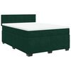 vidaXL Cama box spring con colch&oacute;n terciopelo verde oscuro 140x190 cm