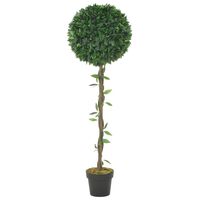 vidaXL Planta artificial árbol de laurel con macetero verde 130 cm