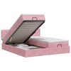 vidaXL Cama otomana con colch&oacute;n con cabecera 2 pcs Rosa Terciopelo