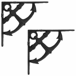 vidaXL Soportes para estanter&iacute;as de pared 2 uds. Negro 10 x 10 x 3 cm
