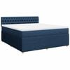 vidaXL Cama box spring con colch&oacute;n tela azul 180x200 cm