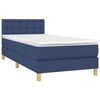 vidaXL Cama box spring con colch&oacute;n tela azul 90x200 cm