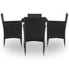 vidaXL Juego de muebles 5 pcs Negro