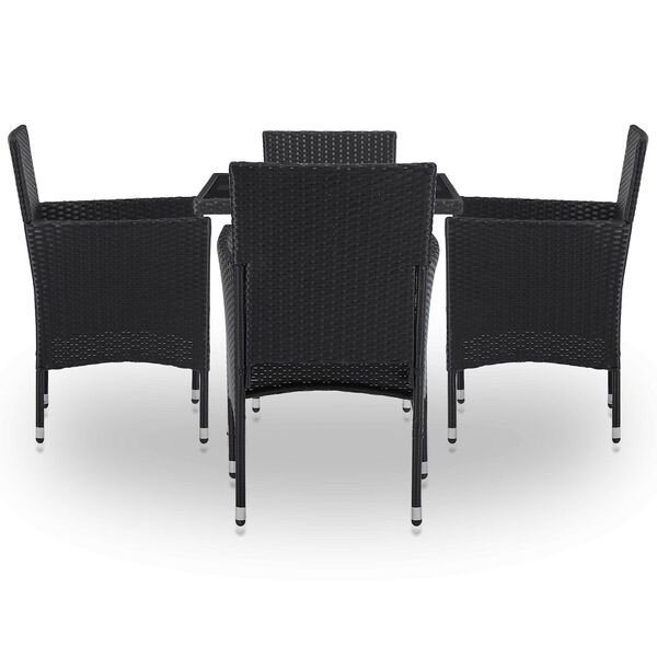vidaXL Juego de muebles 5 pcs Negro