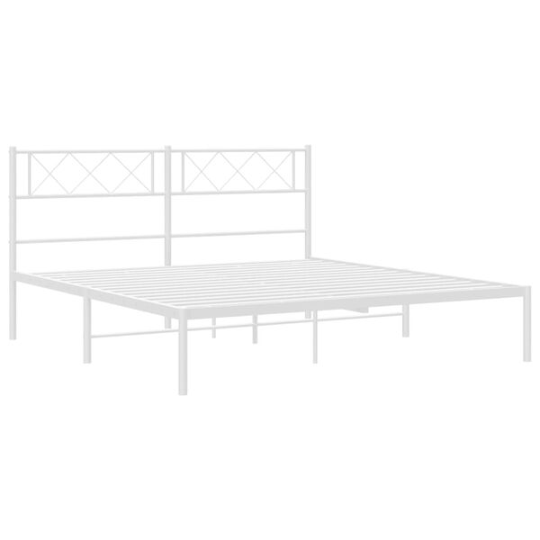 vidaXL Estructura cama sin colch&oacute;n con cabecero metal blanco 120x190cm