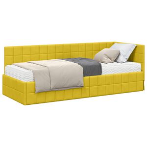 vidaXL Estructura de Cama Esquina con Colch&oacute;n 2 uds. Amarillo