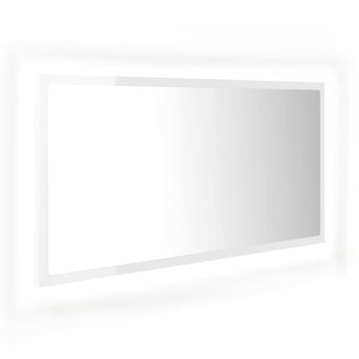 vidaXL Espejo de baño LED crílico blanco brillo 90x8,5x37 cm