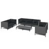 vidaXL Set sof&aacute;s de jard&iacute;n 8 pzas cojines rat&aacute;n sint&eacute;tico gris oscuro