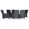 vidaXL Set de comedor para jardín 7 piezas ratán sintético gris oscuro