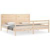 vidaXL Estructura de cama de matrimonio con cabecero madera maciza
