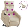 vidaXL Sill&oacute;n de masaje el&eacute;ctrico reclinable elevable tela crema