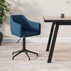 vidaXL Silla de comedor giratoria de terciopelo azul