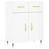 vidaXL Aparador de madera contrachapada blanco brillante 69,5x34x90 cm
