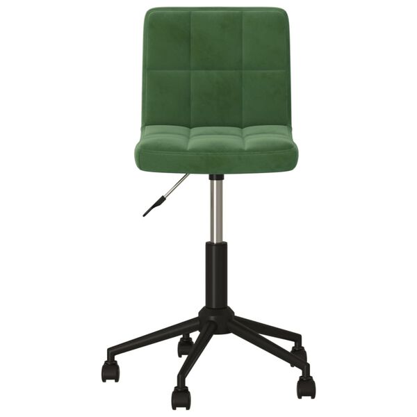 vidaXL Sillas de comedor giratorias 2 unidades terciopelo verde oscuro