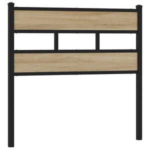 vidaXL Cabecero de repuesto de hierro y madera de ingenier&iacute;a roble Sonoma 80 cm