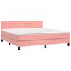 vidaXL Cama box spring con colch&oacute;n terciopelo rosa 160x200 cm
