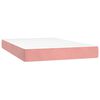 vidaXL Cama box spring colch&oacute;n y LED terciopelo rosa 120x200 cm