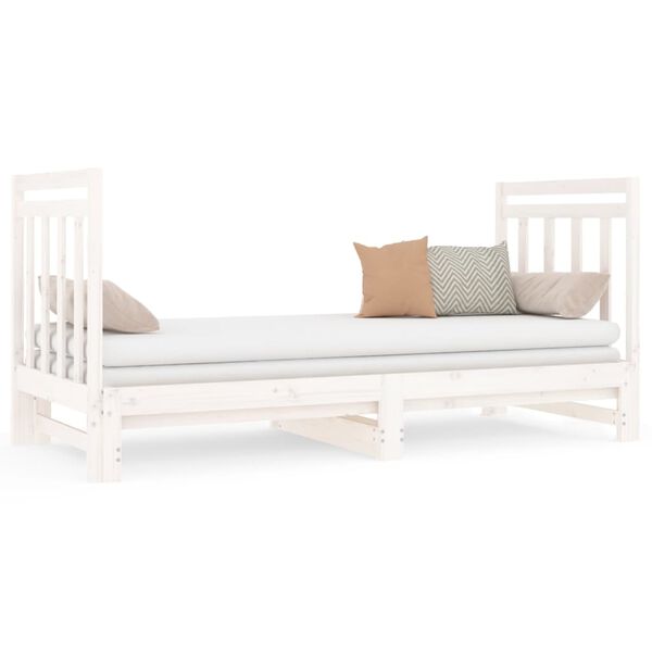 vidaXL Sof&aacute; cama extra&iacute;ble sin colch&oacute;n blanco 2x(90x190) cm