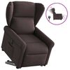 vidaXL Sill&oacute;n el&eacute;ctrico reclinable elevable de tela marr&oacute;n oscuro