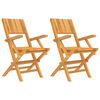 vidaXL Sillas plegables (2 unidades) 55x61x90 cm, madera maciza de teca.