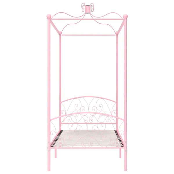 vidaXL Estructura cama con dosel sin colchón metal rosa 100x200 cm