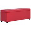 vidaXL Banco con espacio de almacenaje 116 cm cuero sint&eacute;tico rojo